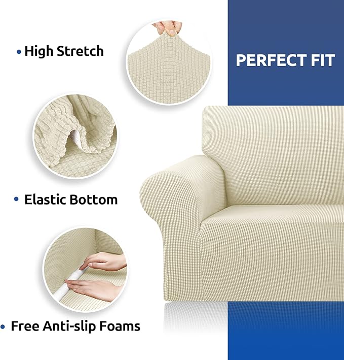 Stretch Oversized Couch Covers for Sofa Slipcover, Soft Jacquard Non-Slip - Image 3