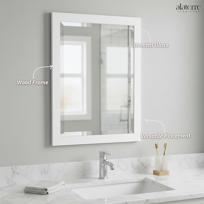 Alaterre Furniture 24" x 30" Bathroom Vanity Mirror - Image 5