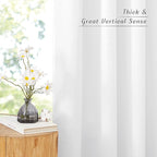 NICETOWN White Linen Curtains 72 inches Long, Grommet Privacy Window Treatments - Image 6