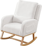 HCHAIRH Rocking Chair Nursery, Sherpa Nursing Rocking Chairs, Upholstered - Image 9