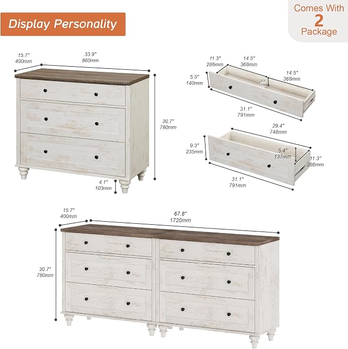 WAMPAT Farmhouse Nightstand - Image 2