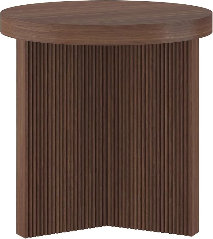 Henn&Hart 22'' Fluted Scandinavian Round End Table Ribbed Side Table, Nightstand - Image 7