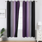 Black and Purple Ombre Blackout Curtains 72 Inch Length | Room Darkening by ESTELARTEXTILER