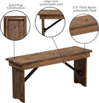 Flash Furniture Hercules Series 40" x 12" Commercial Grade Rustic Solid Pine - Image 5