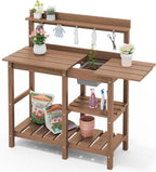 SERWALL Outdoor Potting Bench 2-Piece Set, Rot-Resistant HDPE Potting Table - Image 10