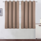 Cappuccino Blackout Curtains/52 x 45 Inch Length Set of 2 Panels Grommet Short by Lemomo