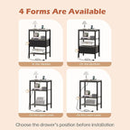 SUPERJARE Nightstand Set of 2, Bed Side Tables - Image 3
