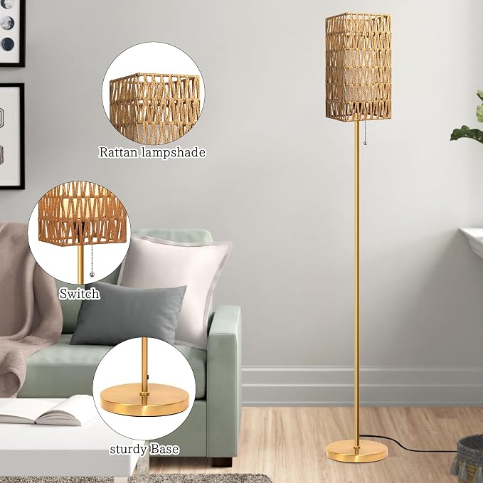 Ruiever Floor Lamp for Living Room, Farmhouse Floor lamp, Modern Standing lamp - Image 4