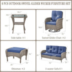 Belord 6 Pieces Wicker Patio Furniture Set - Image 2