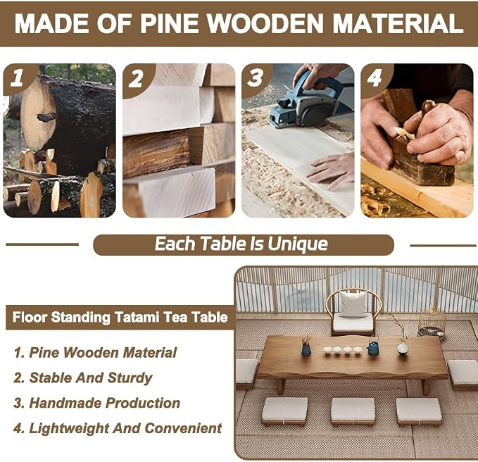 Wooden Japanese Floor Table - Image 7