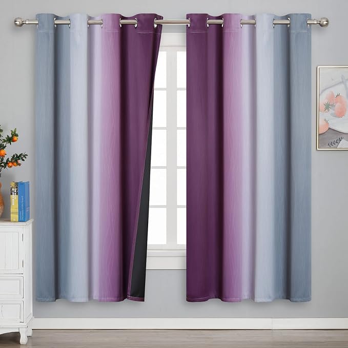 Purple and Grey Ombre Blackout Curtains - Image 2