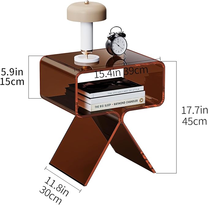 Acrylic Nightstand Side Table Modern Design Clear Home Decor Display End Table - Image 3