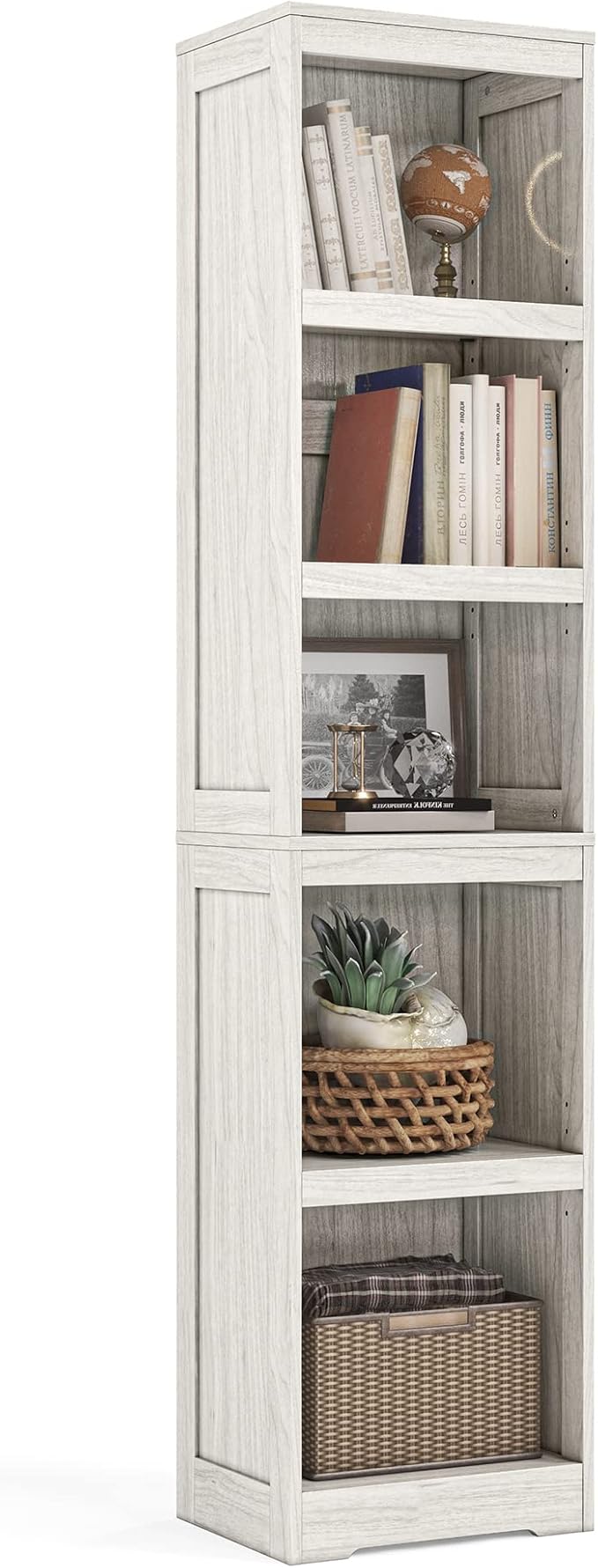 LINSY HOME 5-Shelf Bookcase, Narrow Bookshelves Floor Standing Display Storage by LINSYHOME