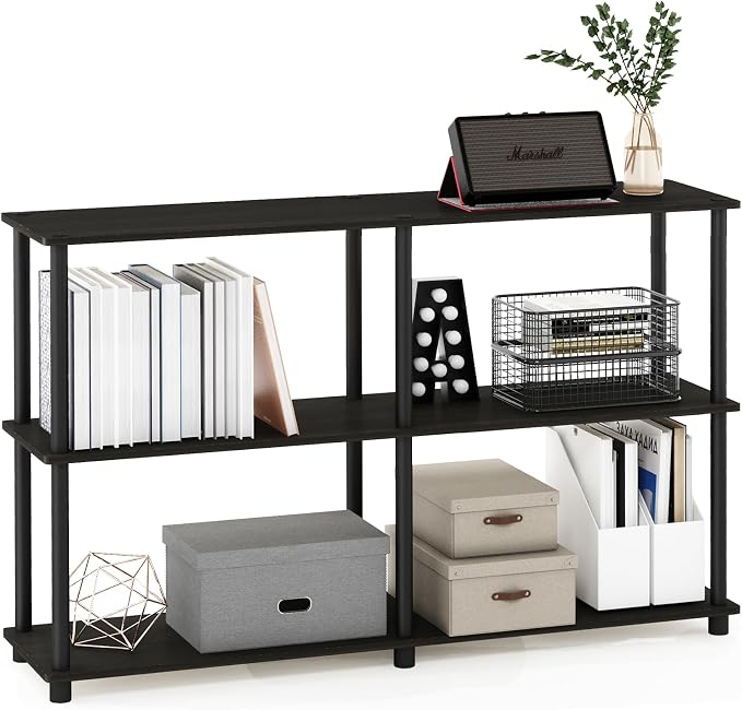 Furinno TURN-N-TUBE Storage Shelves, 3-Tier 47.4 Wide Book Shelf, Corner Shelf - Image 4
