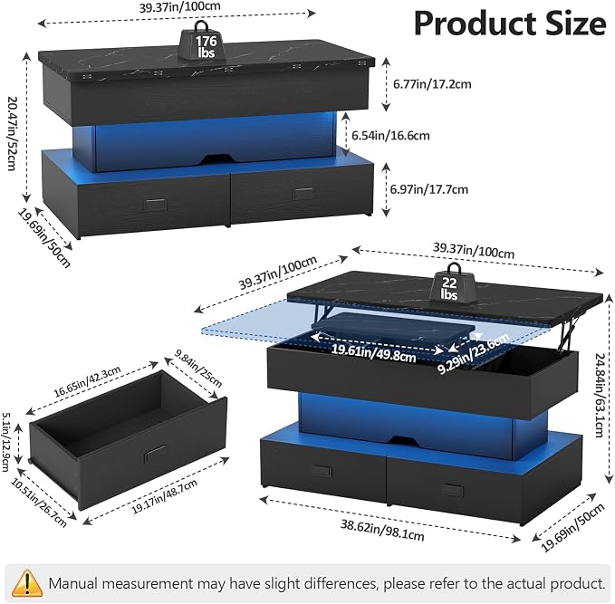 Turosur Lift Top Coffee Table - Image 3
