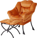 Welnow Orange Lazy Chair with Ottoman, Modern Accent Chair with Armrests and a by LifeGetsBetterWithWelnow