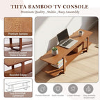 Tiita TV Stand with Storage for TVs up to 65'', Bamboo TV Console Entertainment - Image 7