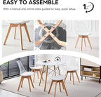 5-Piece Round Dining Table Set, Small 31.5" Kitchen Table Chairs Set of 4 Space - Image 7