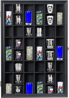 Shot Glass Display Case Wooden Cabinet Rack Holder Wall Mounted Black Shadow by SNAIL