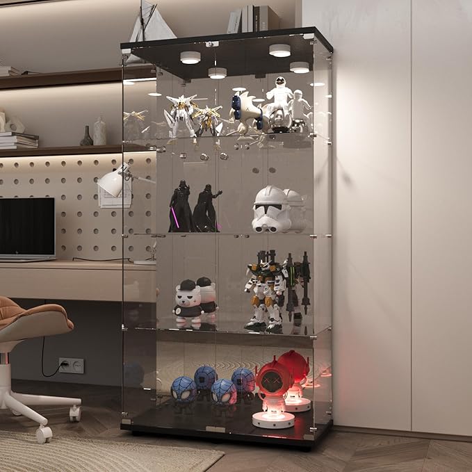 LFT HUIMEI2Y Glass Display Cabinet 4-Shelf by LFTHUIMEI2Y