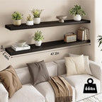 Fixwal Floating Shelves for Wall, 47.2" Long Heavy Duty Wall Mounted Rustic - Image 3
