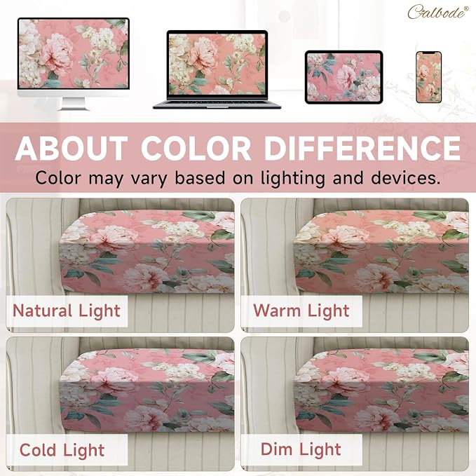 CALBODE 12 Pcs Stretch Outdoor Seat Cushion Covers, Washable Reusable, - Image 6