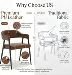 HNY Modern Dining Room Arm Chairs Set of 2, Retro Faux Leather Upholstered - Image 9