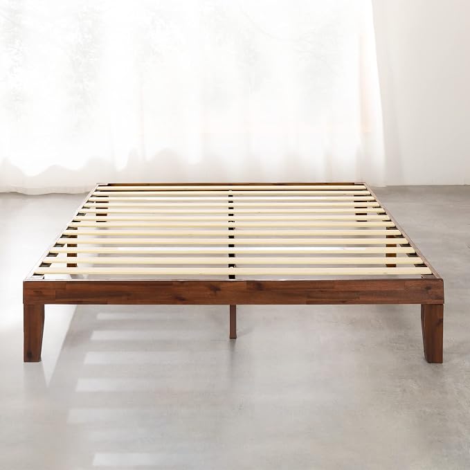 Mellow Naturalista Classic 12-Inch Solid Wood Platform Bed | Wooden Slats - Image 3