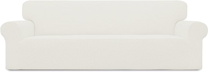 Easy-Going Stretch 4 Seater Oversized Sofa Couch Cover Cream | 1-Piece Extra by Easy-Going