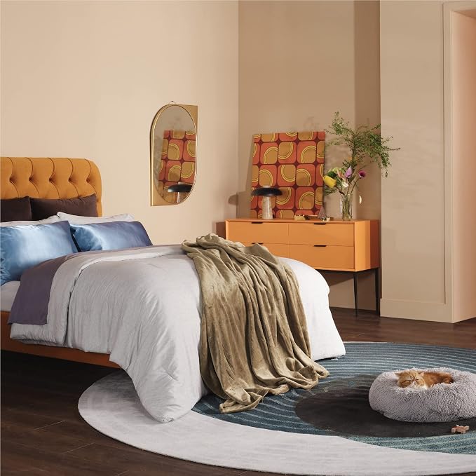 Bedsure GentleSoft Fleece Throw Blanket Camel - Image 7