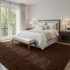 4x6 Fluffy Shag Area Rugs for Living Room Bedroom: Soft Plush Carpet Brown | - Image 4