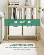 Hzuaneri Bookcase Bookshelf, Tempered Glass Arched Bookshelf - Image 6