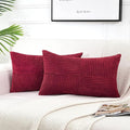 Fancy Homi 2 Packs Burgundy Long Lumbar Decorative Throw Pillow Covers 12x24 by Fancy+Homi