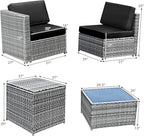 Tangkula 8 Pieces Wicker Patio Furniture Set - Image 4