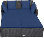 Tangkula Outdoor Rattan Daybed, Sunbed Wicker Furniture w/Spacious Seat - Image 9