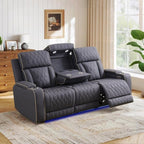 Matte Leather Power Recliner Sofa Set - Image 6