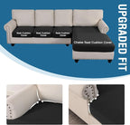 H.VERSAILTEX Sectional Couch Covers 4 Pieces Sofa Seat Cushion Covers L Shape - Image 4