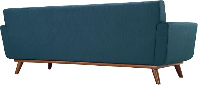 Modway Engage Mid-Century Modern Upholstered Fabric Sofa in Azure - Image 5