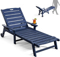 Outdoor Lounge Chair with 5-Position Adjustable, Outside Lounge Chair with Cup by LegacyAmerhomeDirect