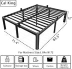 ROIL 12 inch California King Size Bed Frame Metal Platform No Box Spring Needed - Image 3