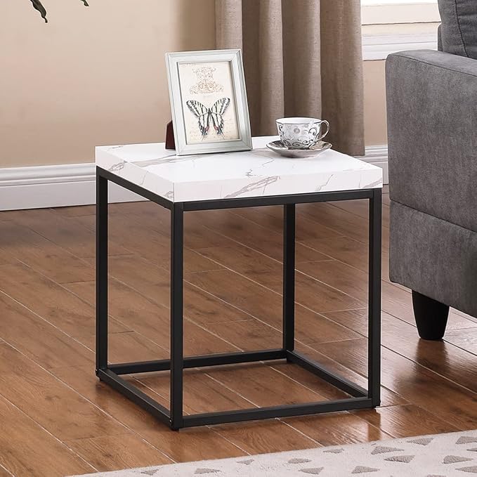 CENSI 18-Inch Marble Accent End Table/Side Table - Image 8