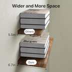 BAYKA Floating Shelves Set of 2, 22.5 inches Farmhouse Rustic Wood Wall Mounted - Image 7