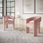 Jofran Gwen Jacquard Upholstered Accent Chair, Modern Luxury Plush Sculptural - Image 2