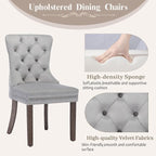 KCC Velvet Dining Chairs Set of 4, Upholstered High-end Tufted Dining Room Chair - Image 4