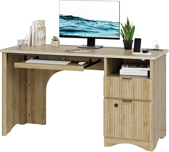 Bestier 55 Inch Wood Computer Desk by Bestier