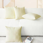 CaliTime Decorative Couch Throw Pillow Covers 18 X 18 Inches Beige | Pack of 4 - Image 6