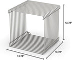 Square Geometry Retro Side Table Prime-Stainless Steel Linear Metal End Table - Image 3