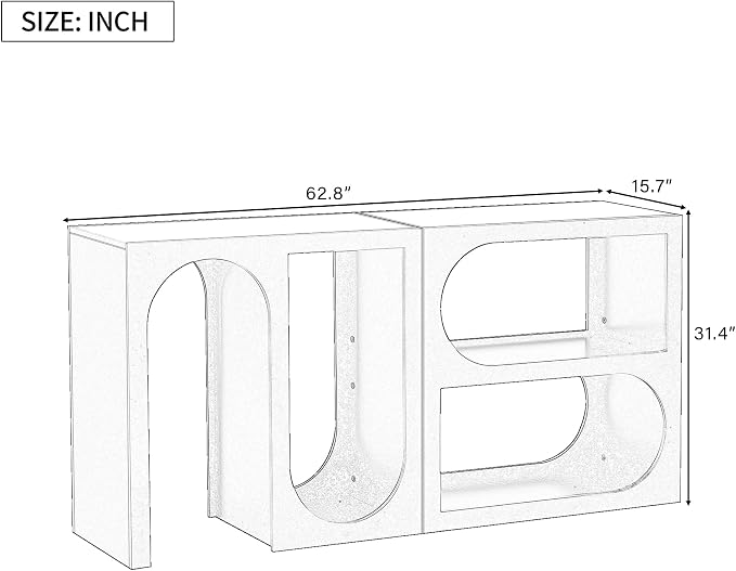 Bookshelf, Modular Storage Shelves Entryway Console Table Organizer - Image 2