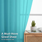 Turquoise Sheer Curtains 72 Inches Long 2 Panels - Image 2