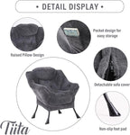 Tiita Lazy Chair with Ottoman, Modern Large Accent Lounge Chair, Leisure Sofa - Image 2